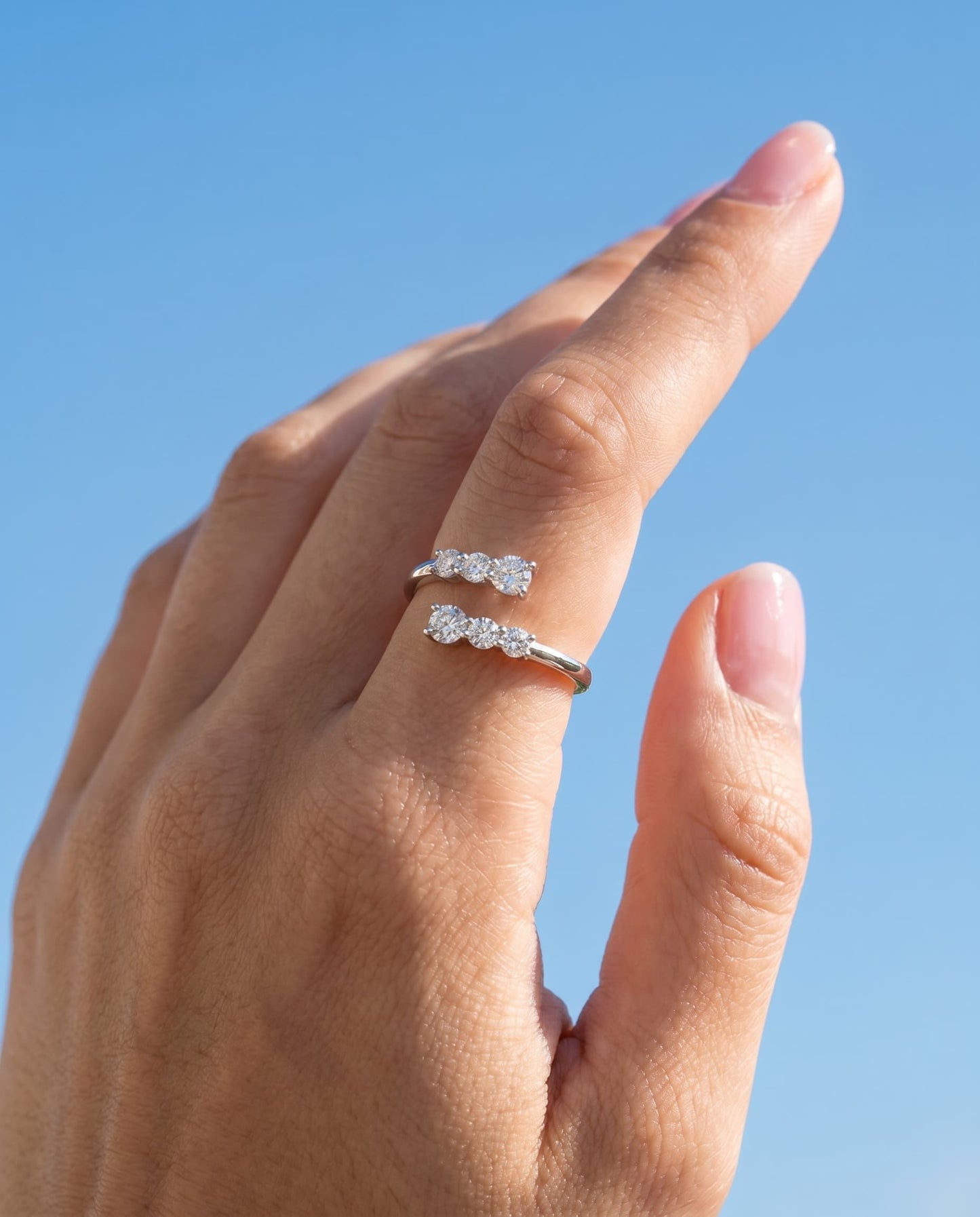 HEXIS - Moissanite Open Ring - Silver 925 | 925 Sterling Silver | Lexan