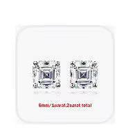 Sterling silver stud earrings with  Moissanites