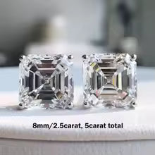 Sterling silver stud earrings with  Moissanites