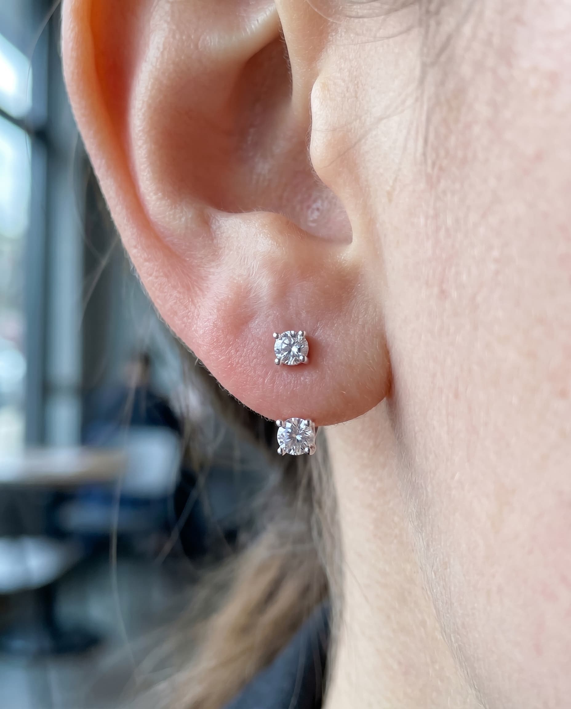 STARLEX - Moissanite Ear Jacket Earrings - Silver 925 | 925 Sterling Silver | Lexan