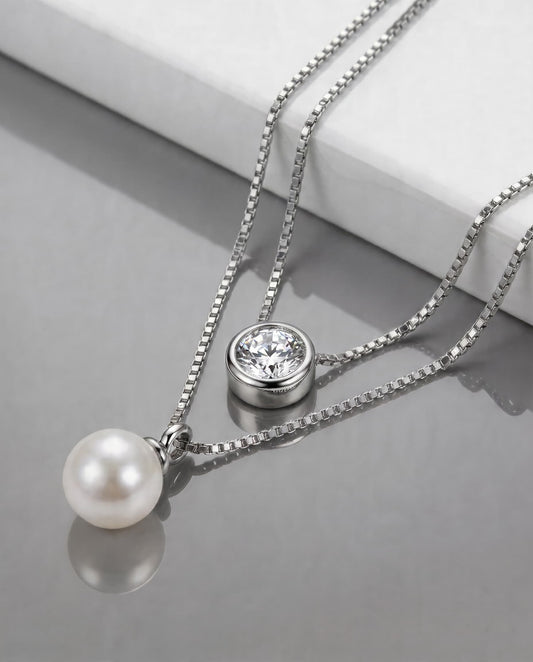 CHANDRA Necklace - Moissanite - Silver 925 | 925 Sterling Silver | Lexan