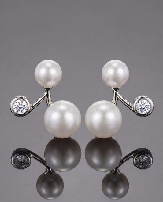 CHANDRA Stud Earrings -Moissanite - Silver 925 | 925 Sterling Silver | Lexan