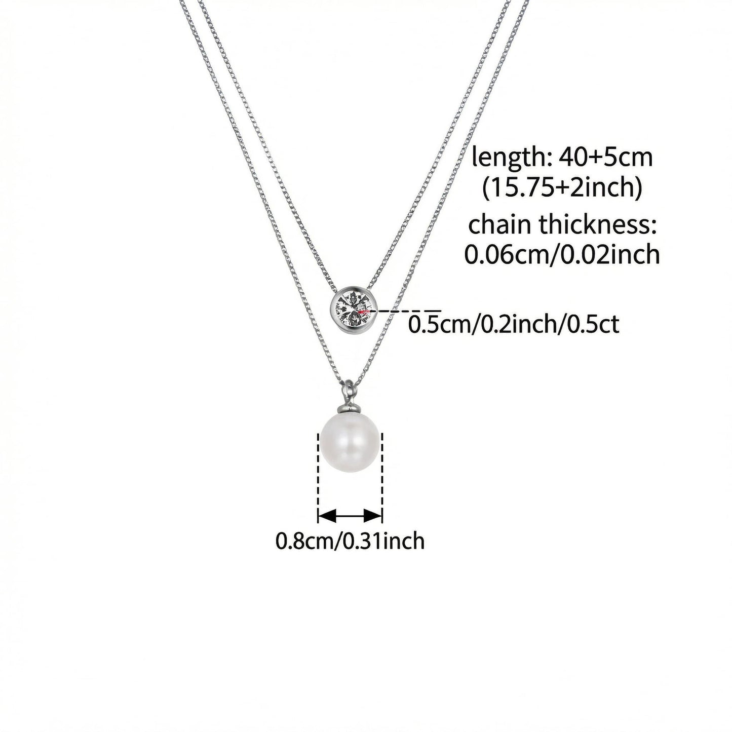 CHANDRA Necklace - Moissanite - Silver 925 | 925 Sterling Silver | Lexan