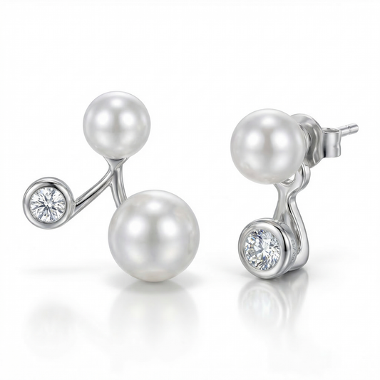 CHANDRA Stud Earrings - Silver