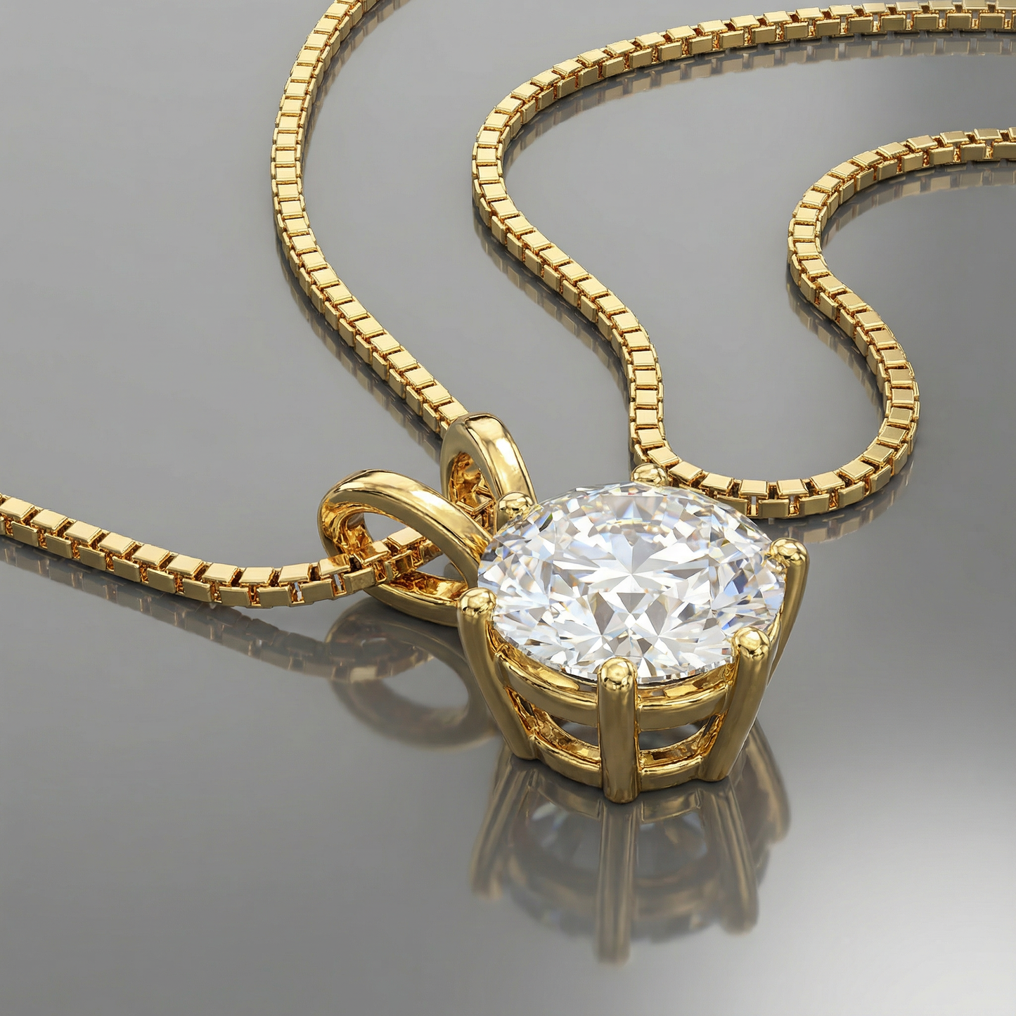 VENUS - Moissanite Pendant Necklace - Silver | 925 Sterling Silver | Lexan