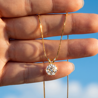 VENUS - Moissanite Pendant Necklace - Silver | 925 Sterling Silver | Lexan