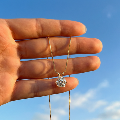 VENUS - Moissanite Pendant Necklace - Silver | 925 Sterling Silver | Lexan