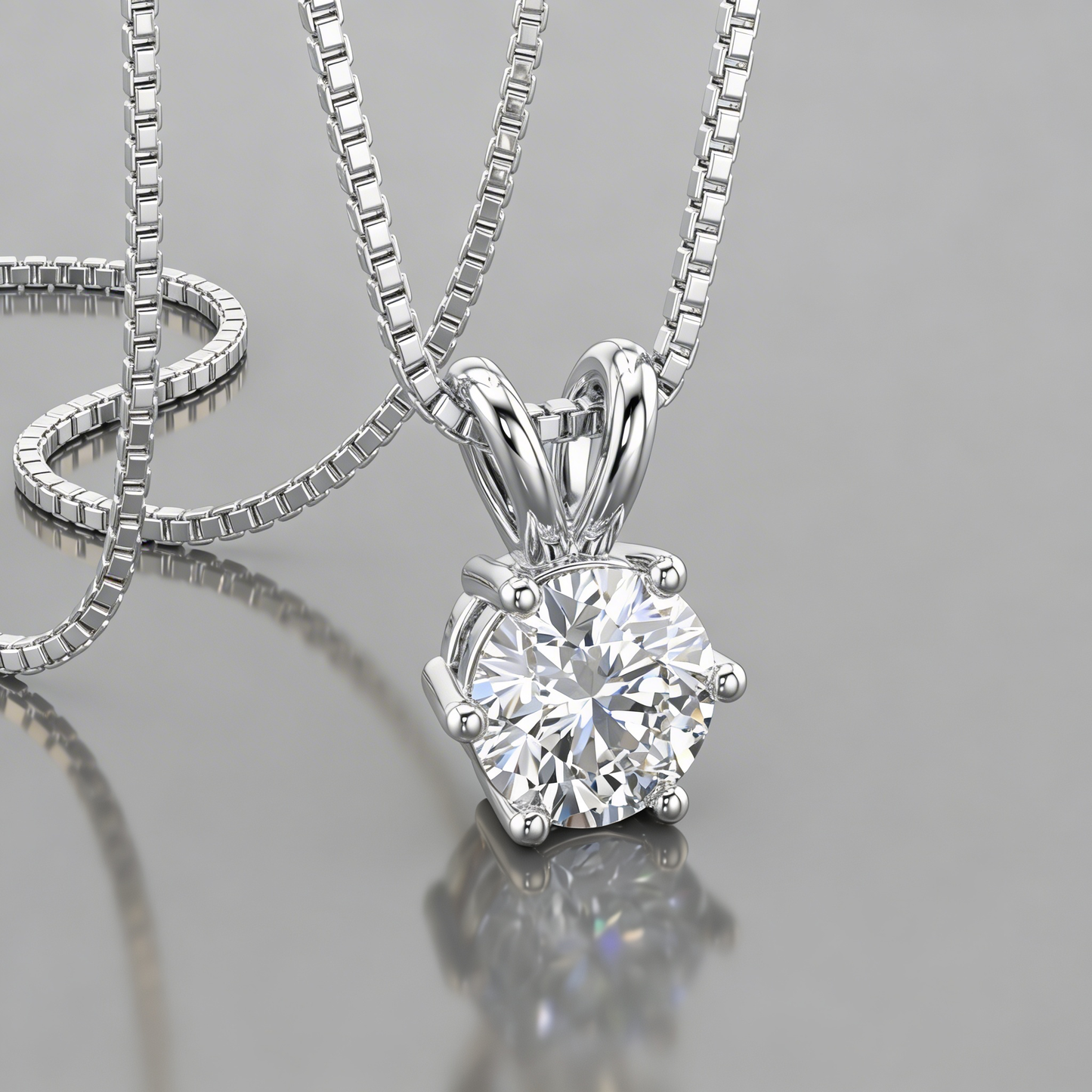 VENUS - Moissanite Pendant Necklace - Silver | 925 Sterling Silver | Lexan