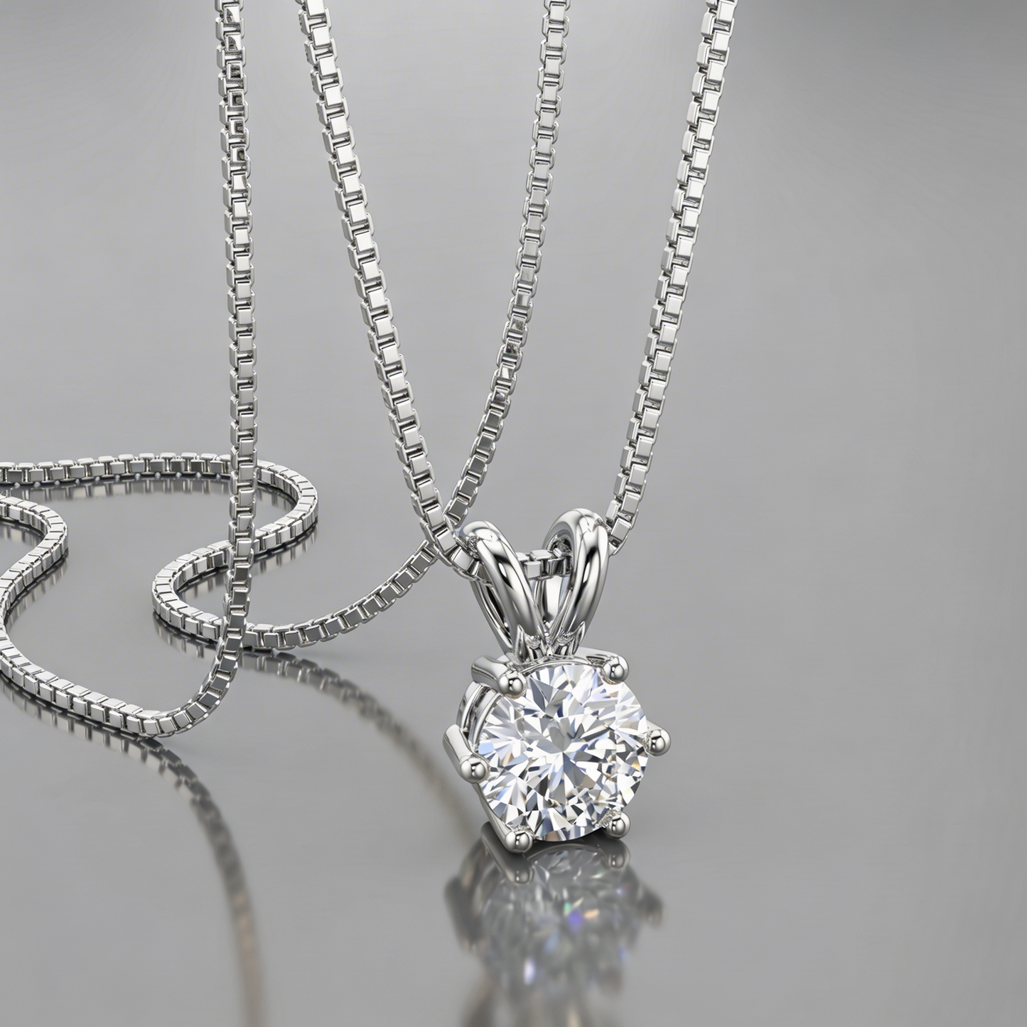 VENUS - Moissanite Pendant Necklace - Silver | 925 Sterling Silver | Lexan