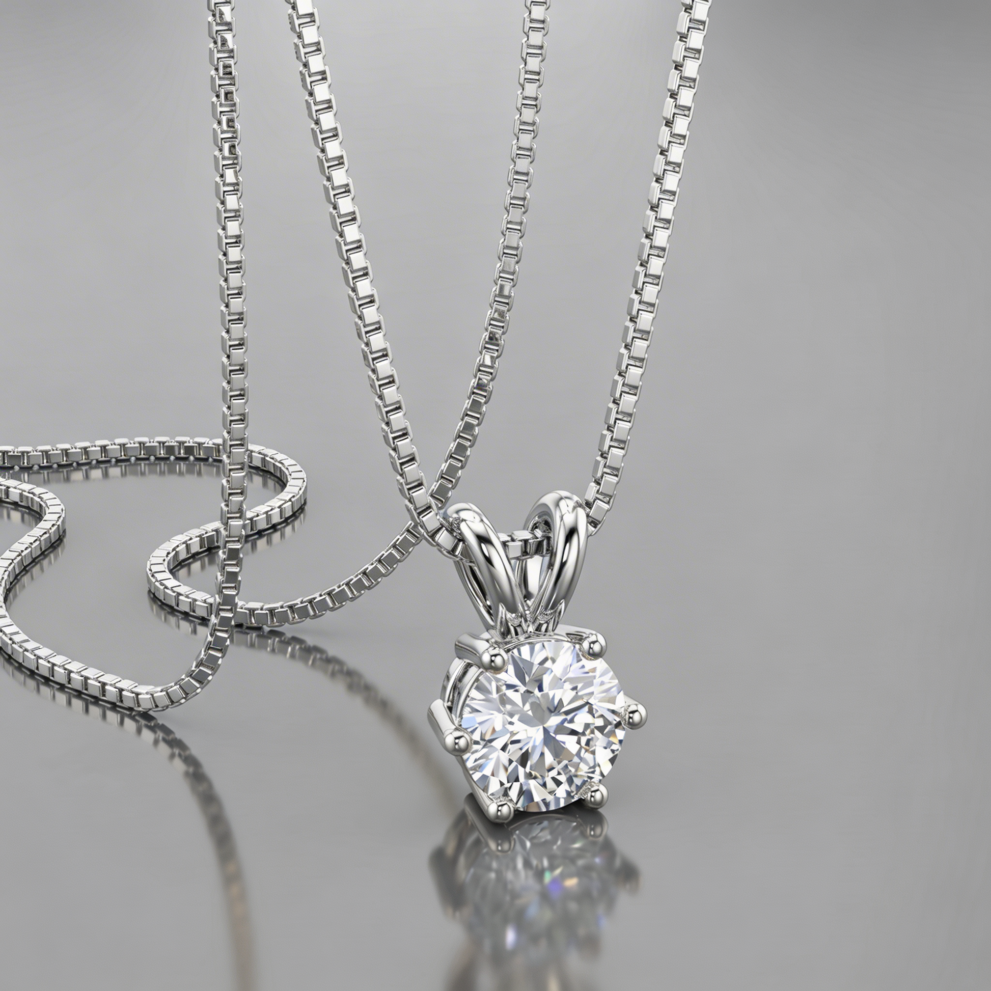 VENUS - Moissanite Pendant Necklace - Silver | 925 Sterling Silver | Lexan