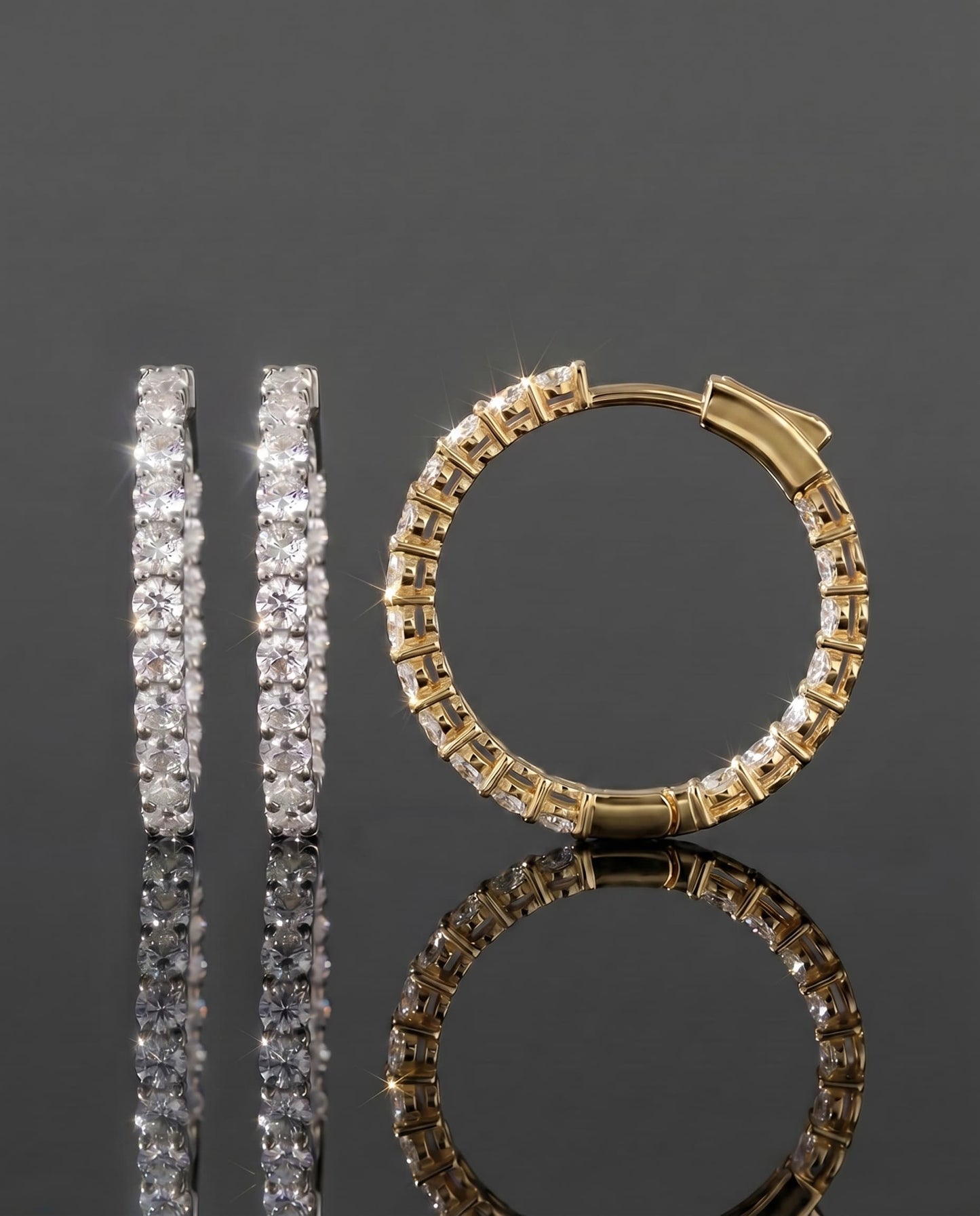 SOLARIS - CZ Hoop Earrings | 925 Sterling Silver | Lexan