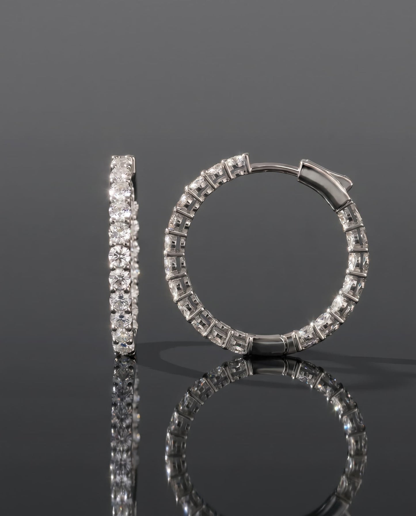 SOLARIS - CZ Hoop Earrings | 925 Sterling Silver | Lexan