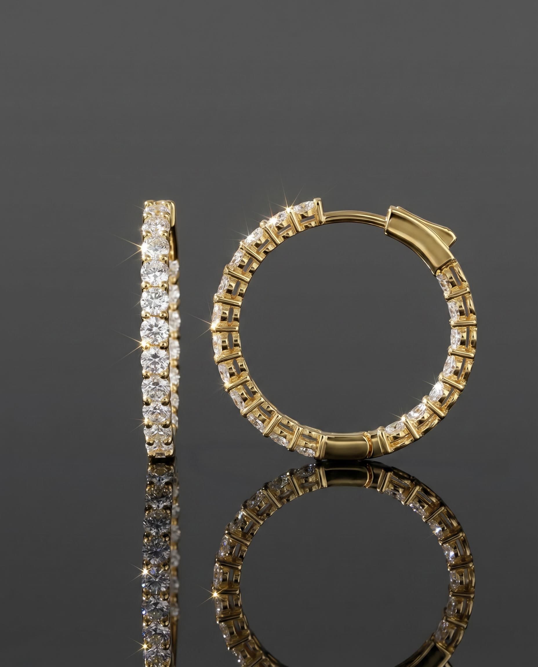 SOLARIS - CZ Hoop Earrings | 925 Sterling Silver | Lexan