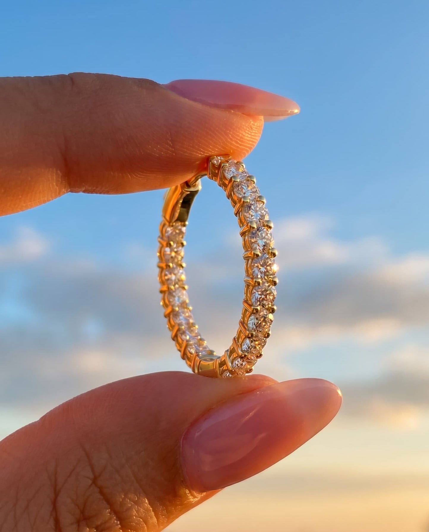 SOLARIS - CZ Hoop Earrings | 925 Sterling Silver | Lexan