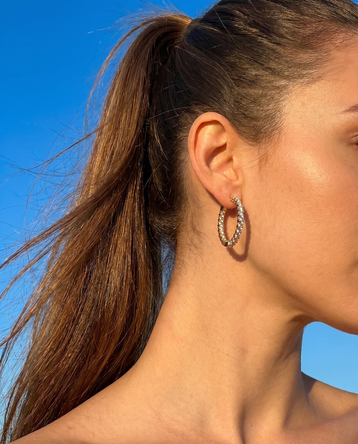 SOLARIS - CZ Hoop Earrings | 925 Sterling Silver | Lexan