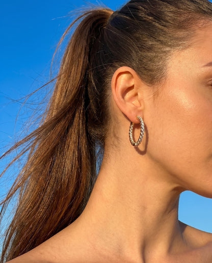 SOLARIS - CZ Hoop Earrings | 925 Sterling Silver | Lexan