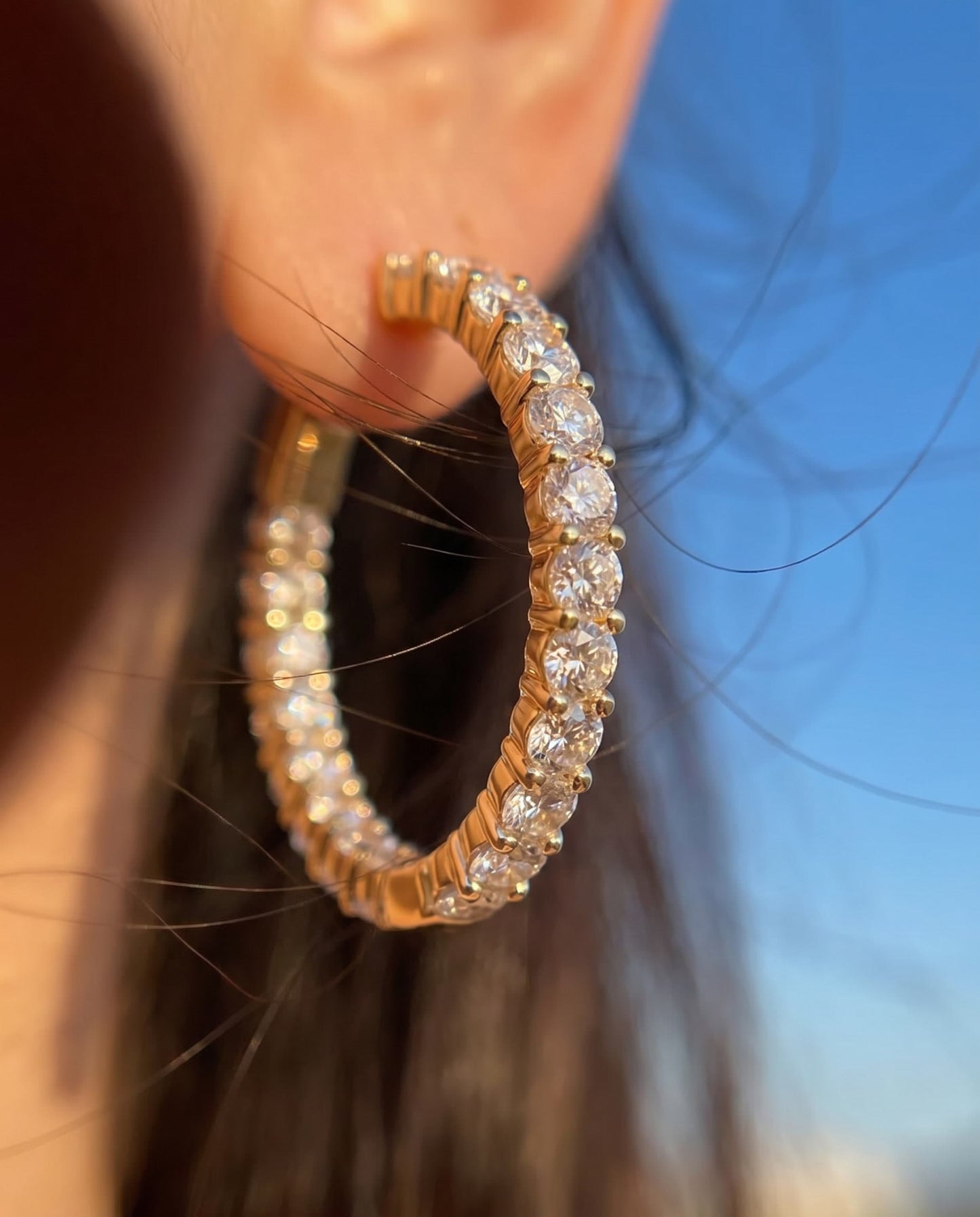 SOLARIS - CZ Hoop Earrings | 925 Sterling Silver | Lexan