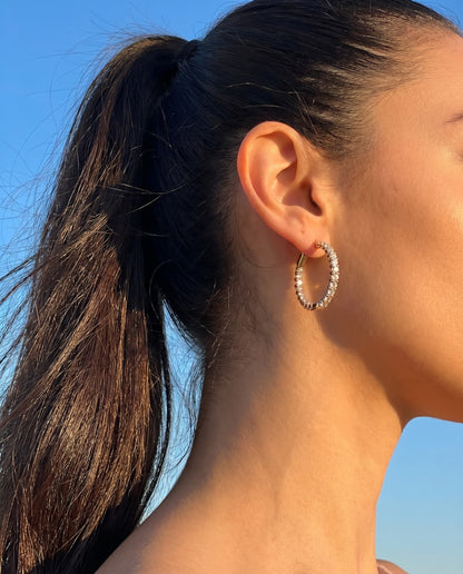 SOLARIS - CZ Hoop Earrings | 925 Sterling Silver | Lexan