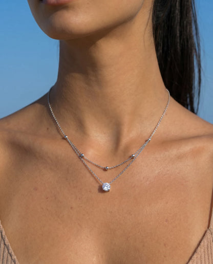 ECLIPTIC - Moissanite Necklace - Silver 925 | 925 Sterling Silver | Lexan