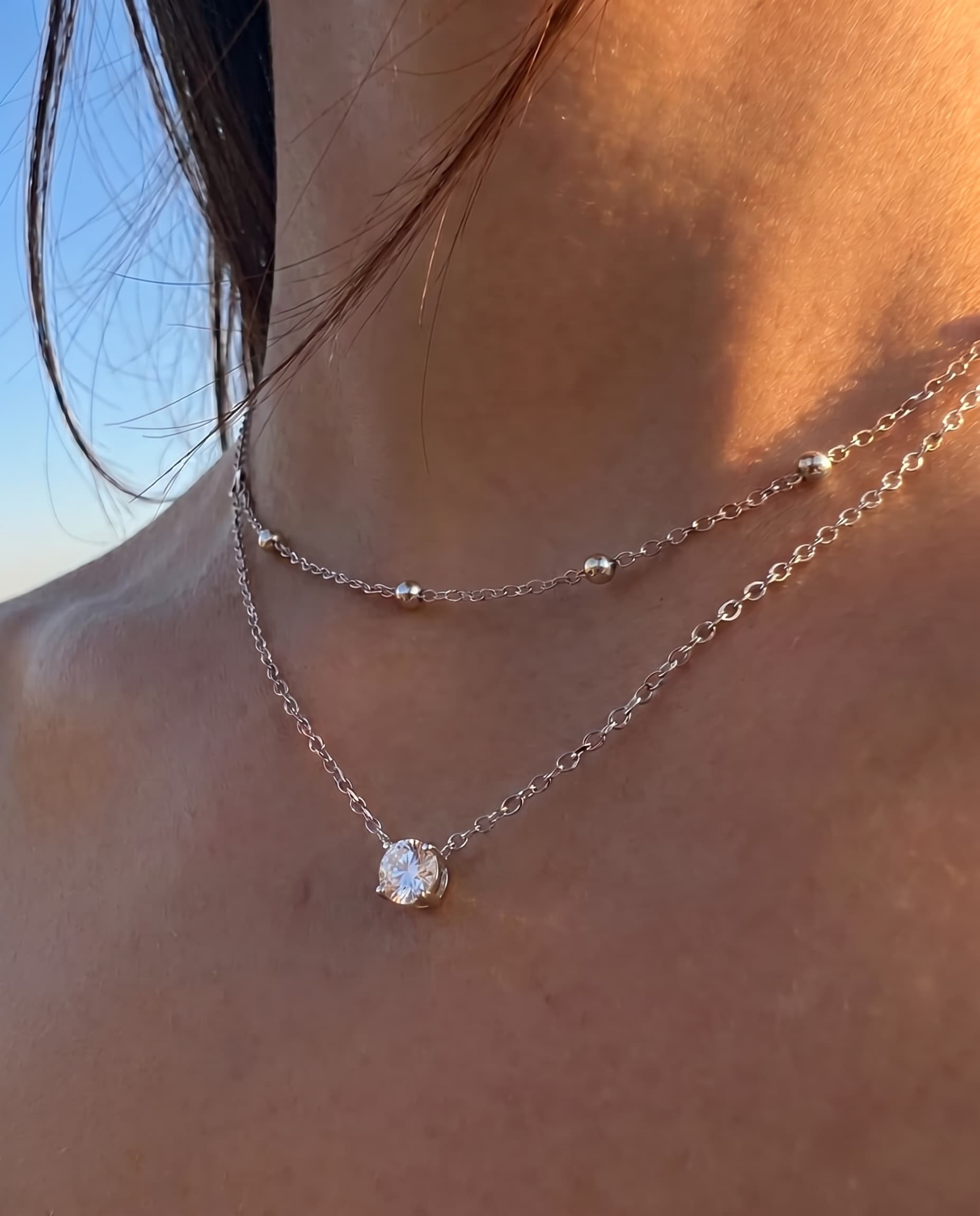 ECLIPTIC - Moissanite Necklace - Silver 925 | 925 Sterling Silver | Lexan