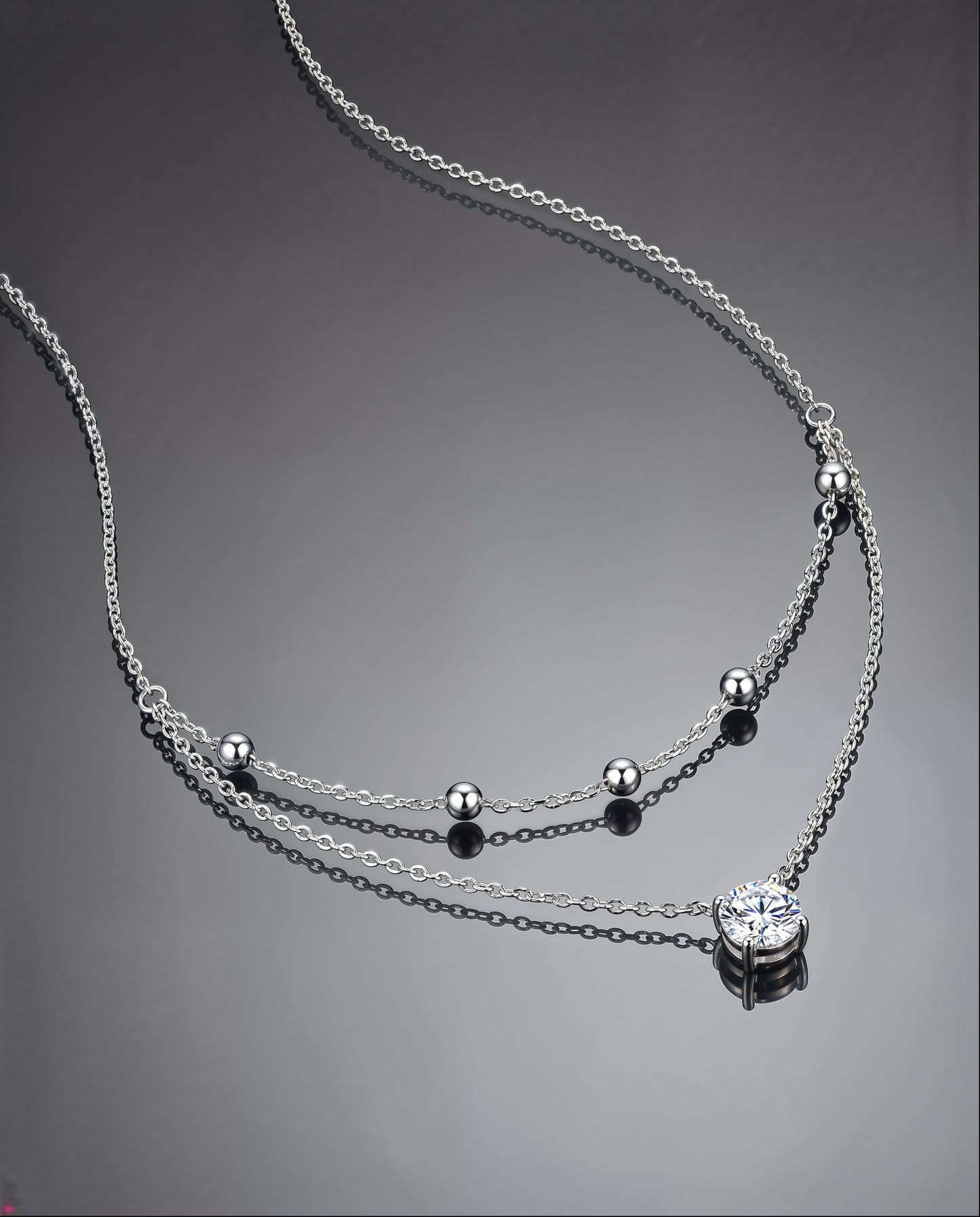 ECLIPTIC - Moissanite Necklace - Silver 925 | 925 Sterling Silver | Lexan
