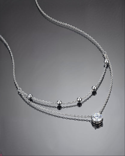 ECLIPTIC - Moissanite Necklace - Silver 925 | 925 Sterling Silver | Lexan