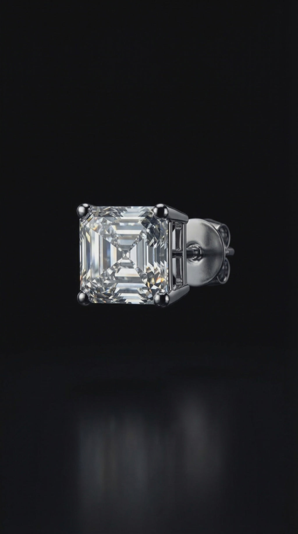 Sterling silver stud earrings with  Moissanites