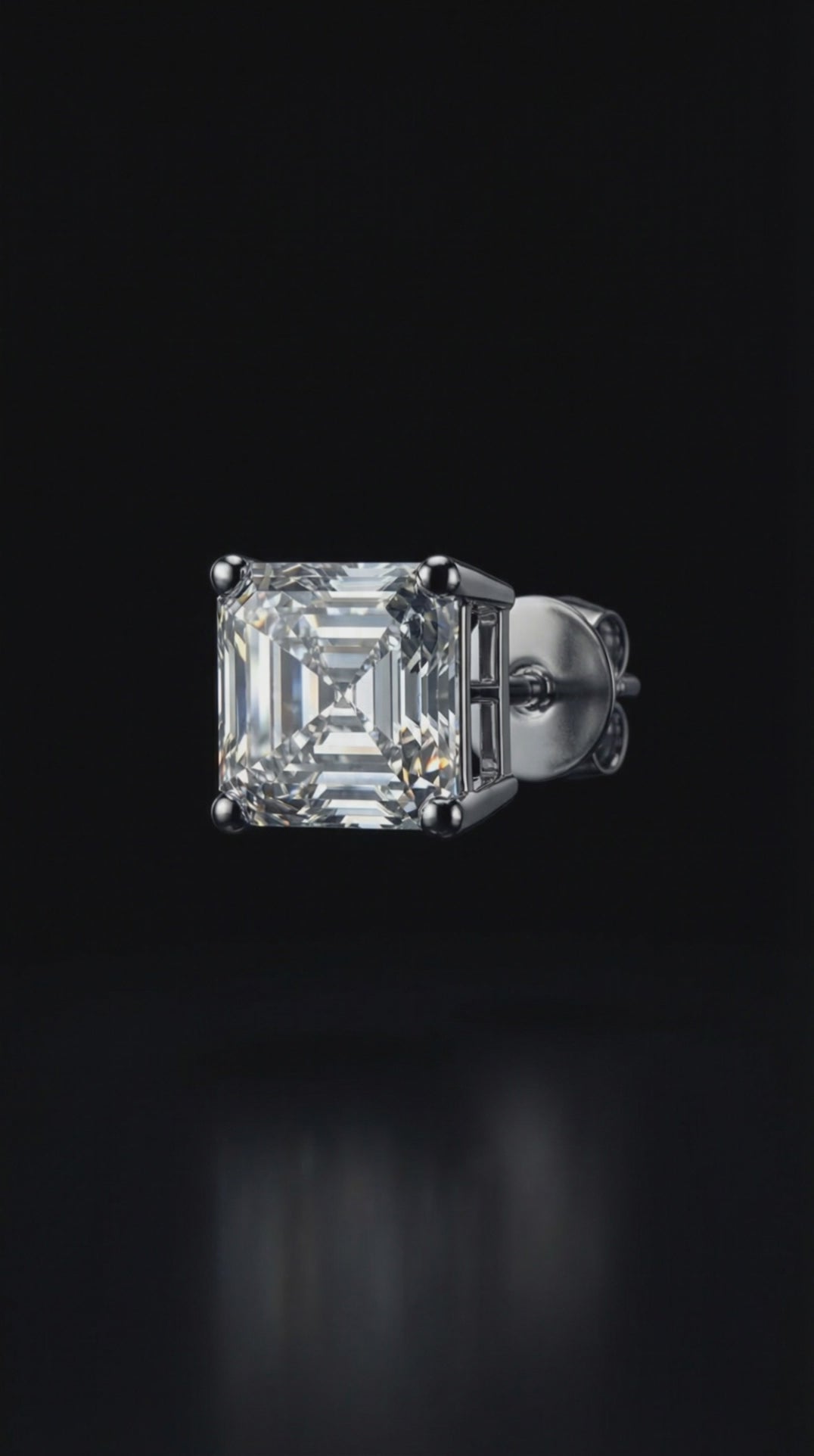 Sterling silver stud earrings with  Moissanites