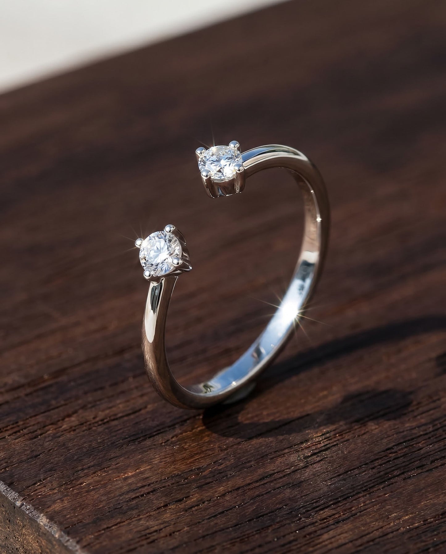 STARLEX - Moissanite Open Ring - Silver 925 | 925 Sterling Silver | Lexan