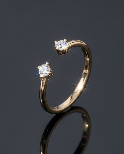 STARLEX - Moissanite Open Ring - Silver 925 | 925 Sterling Silver | Lexan