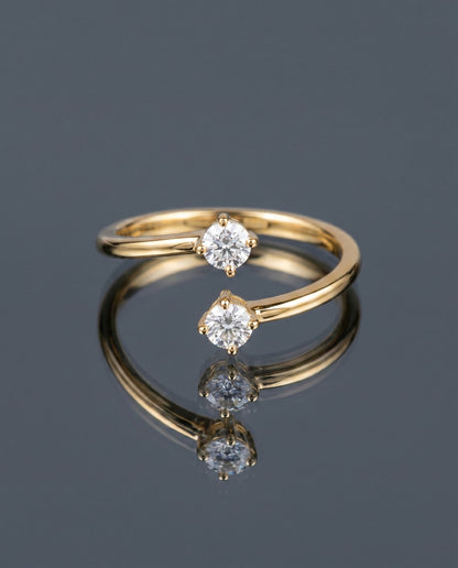 STARLEX - Moissanite Open Ring - Silver 925 | 925 Sterling Silver | Lexan