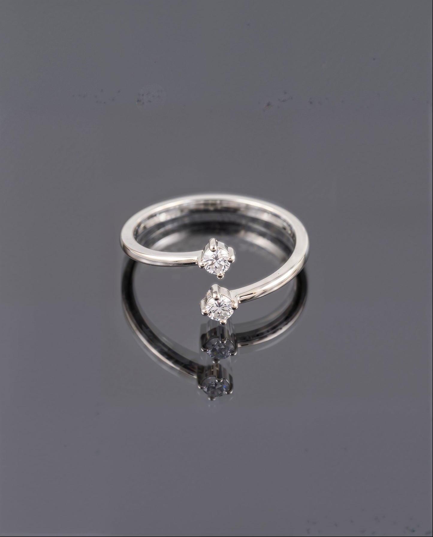 STARLEX - Moissanite Open Ring - Silver 925 | 925 Sterling Silver | Lexan