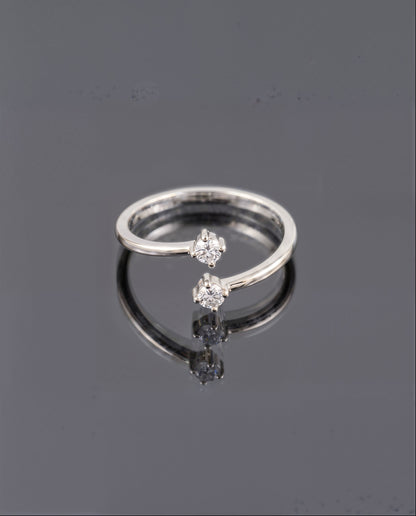 STARLEX - Moissanite Open Ring - Silver 925 | 925 Sterling Silver | Lexan