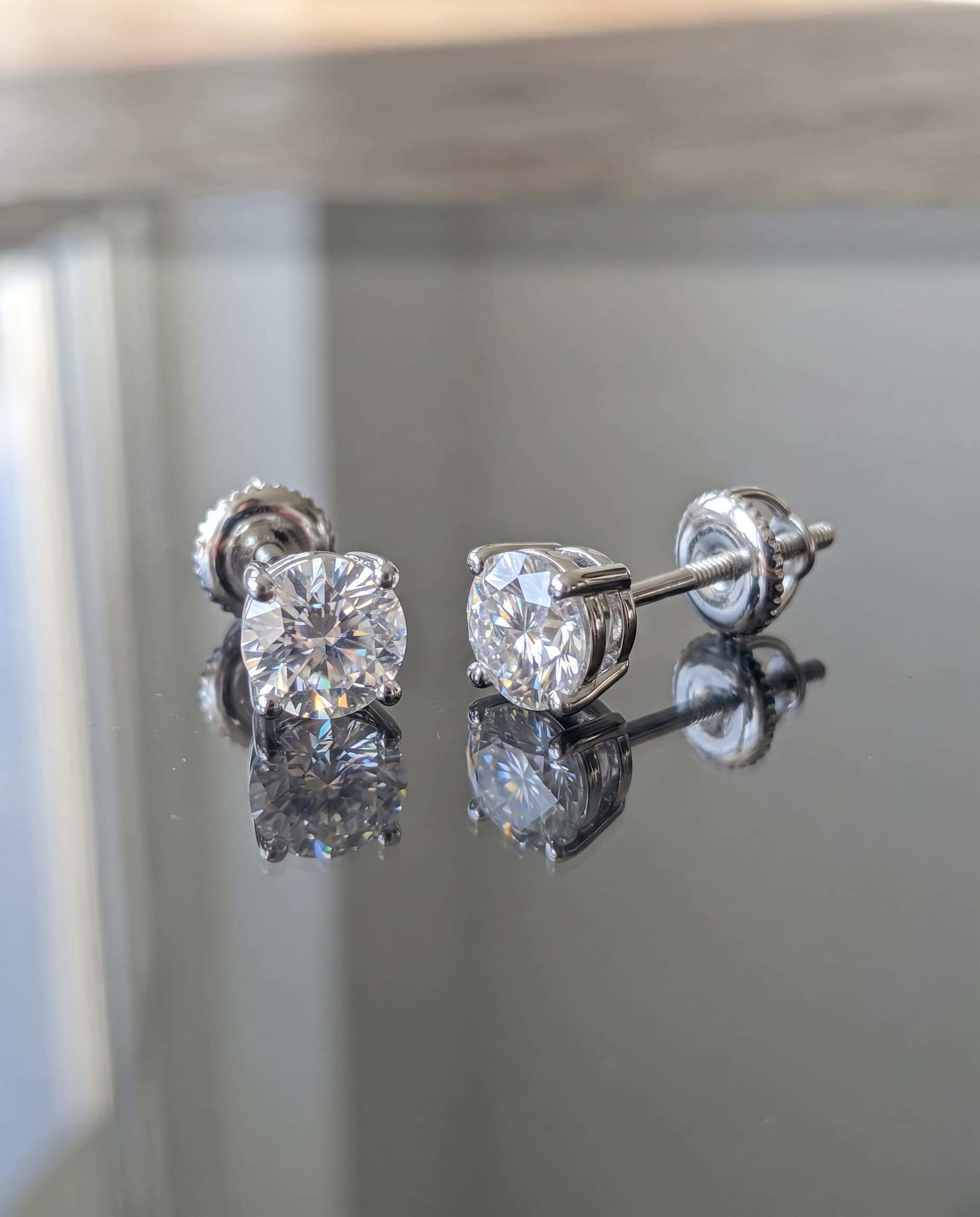 VENUS - Moissanite Earrings - Silver 925 | 925 Sterling Silver | Lexan