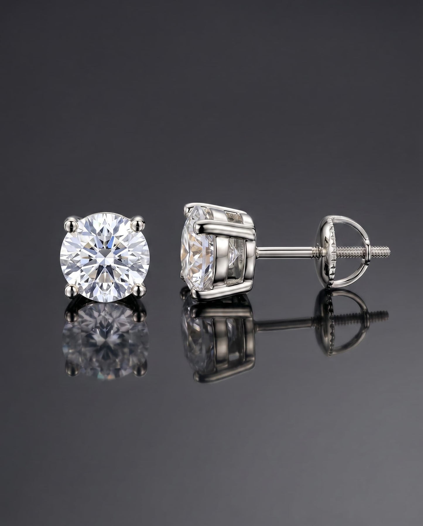 VENUS - Moissanite Earrings - Silver 925 | 925 Sterling Silver | Lexan