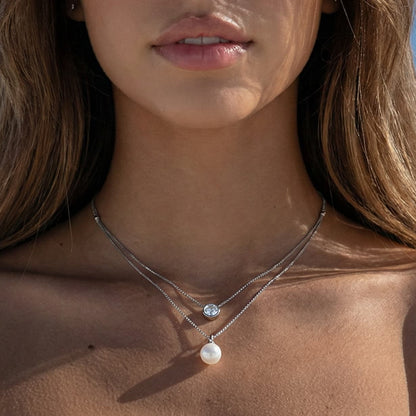 CHANDRA Necklace - Moissanite - Silver 925 | 925 Sterling Silver | Lexan